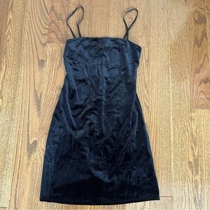 Goth Dark romance Velvet Velour BodyCon Mini Slip Dress Tank 90s Black Small‌